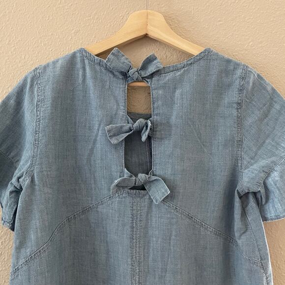 Madewell bow back chambray mini dress - Picture 8 of 9